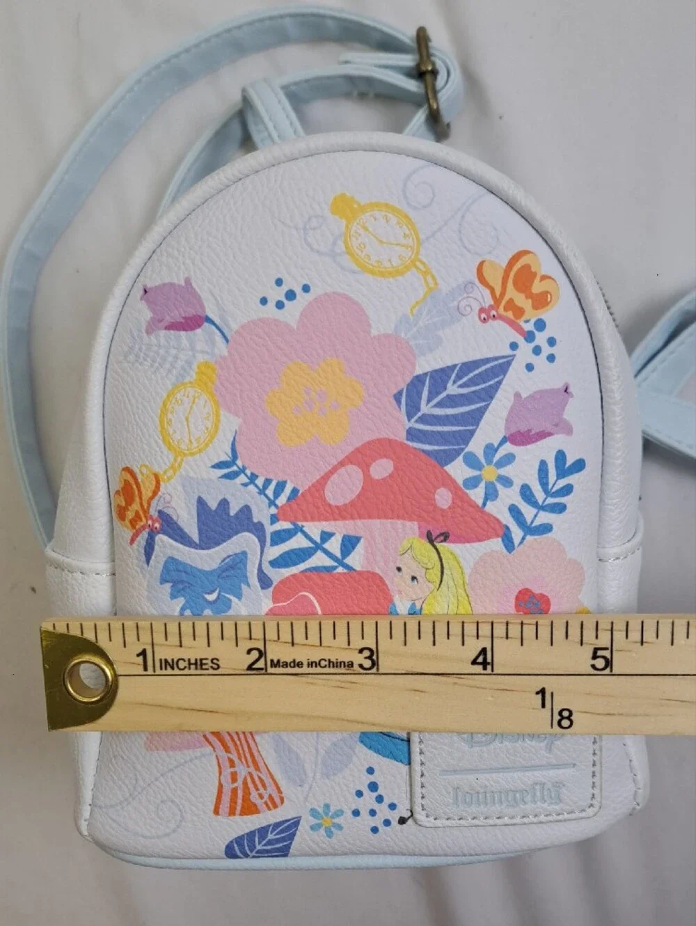 Loungefly x Disney Alice in Wonderland Floral Mini Backpack White Pastel
